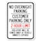 Signmission No Overnight Parking Customer Parking 2 Hour Limit Violators Towed Ve Alum, 18" x 24", A-1824-23838 A-1824-23838 - alternate 1
